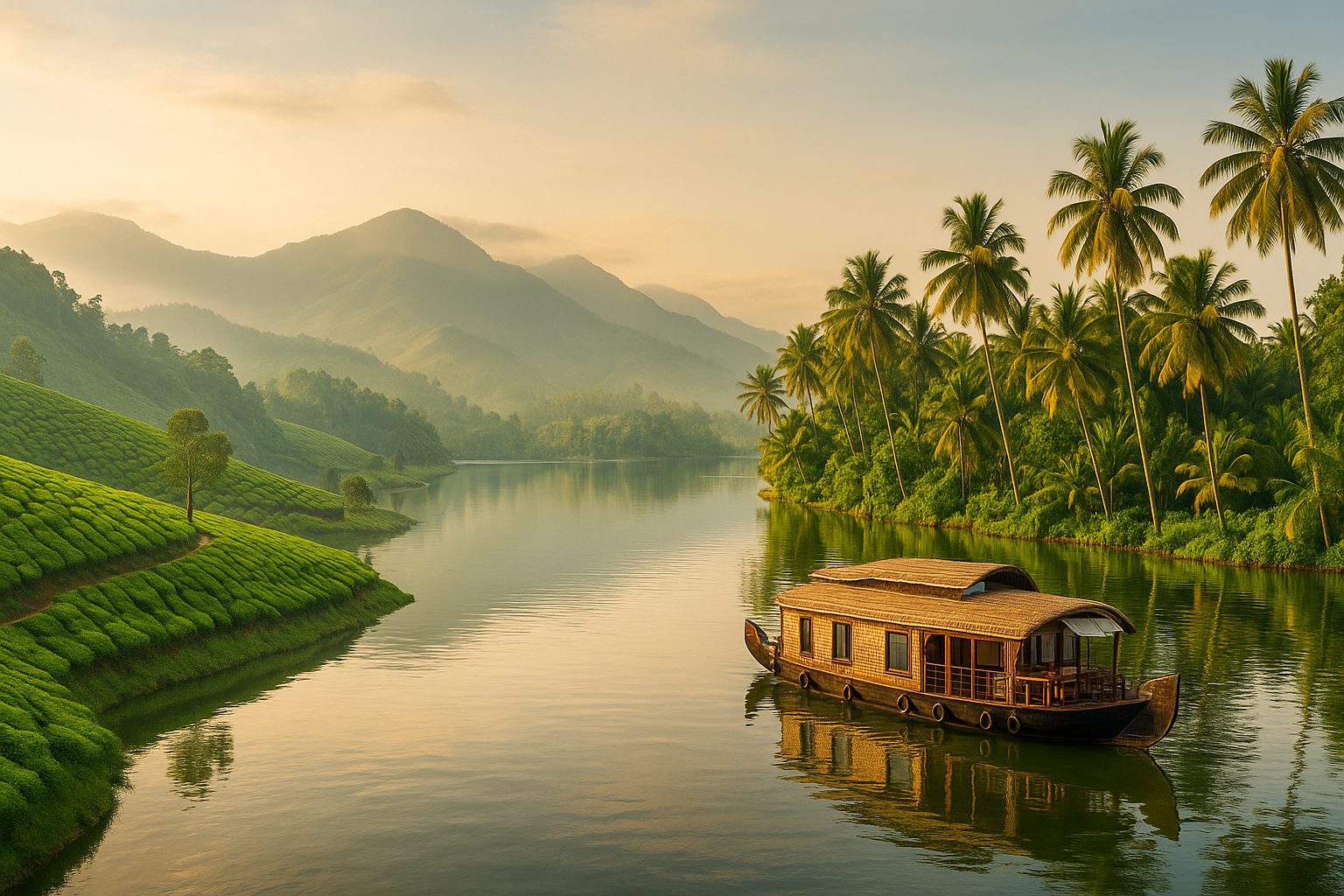 Kerala backwaters and tea gardens
